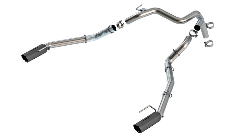 Borla 60743BRCB Tail Pipe Kit with 4-Inch Brawler Ceramic Black Tips for 2024-2026 Ford Ranger Raptor