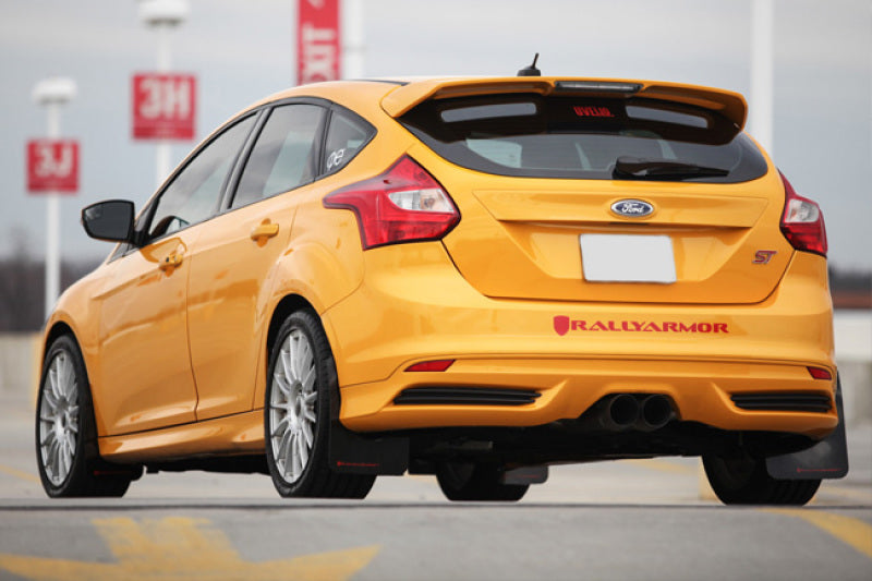 Rally Armor 13+ Ford Focus ST Black Mud Flap w/ Red Logo and Altered Font