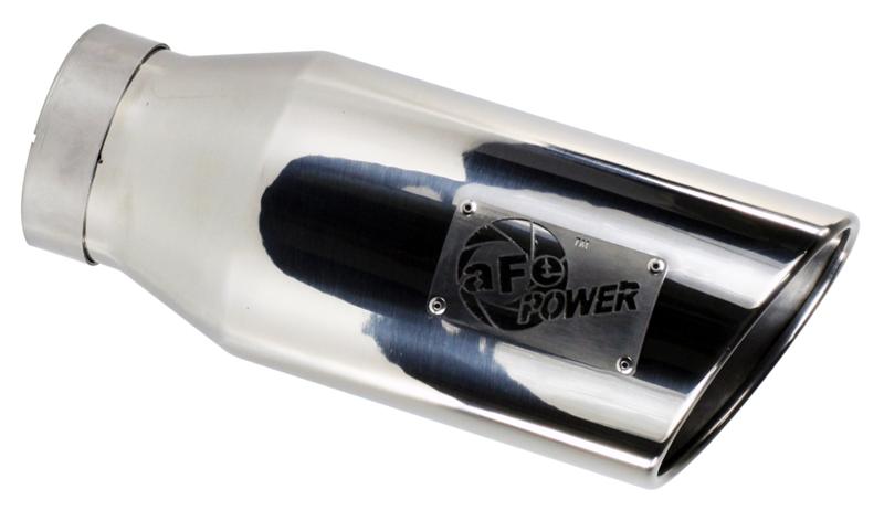 aFe MACH Force-Xp 304 Stainless Steel Clamp-On Exhaust Tip, 2-1/2-Inch Inlet, 3-1/4-Inch Outlet, 6-Inch Length