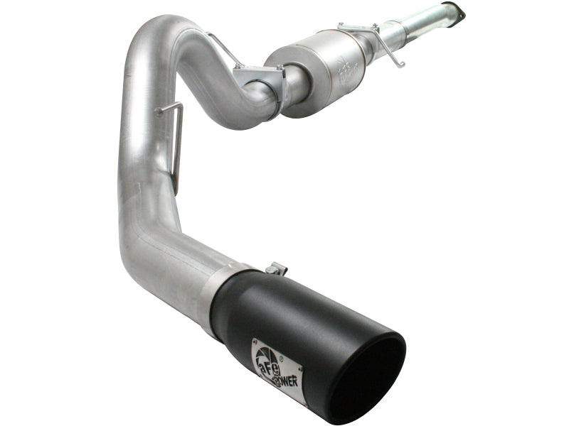 aFe Atlas 4-Inch Aluminized Steel Cat-Back Exhaust System with Muffler and Black Tip, Part Number 49-03041-B, 2011-2013 Ford F-150 3.5L EcoBoost V6