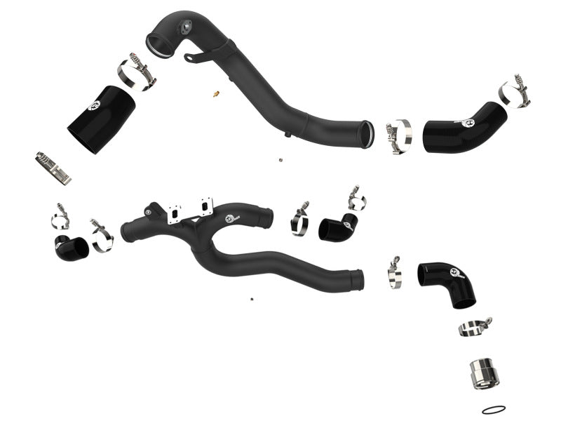 aFe BladeRunner Aluminum Hot and Cold Charge Pipe Kit, Black, 46-20504-B