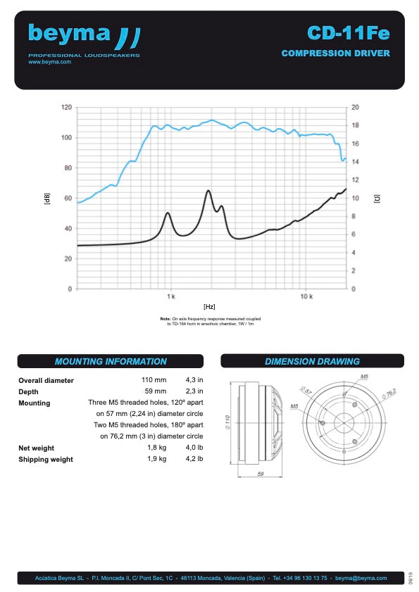 Beyma CD-11Fe compression driver - View 3