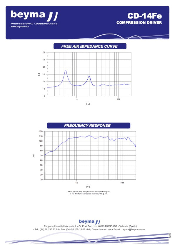 Beyma compression driver CD14FE - View 3