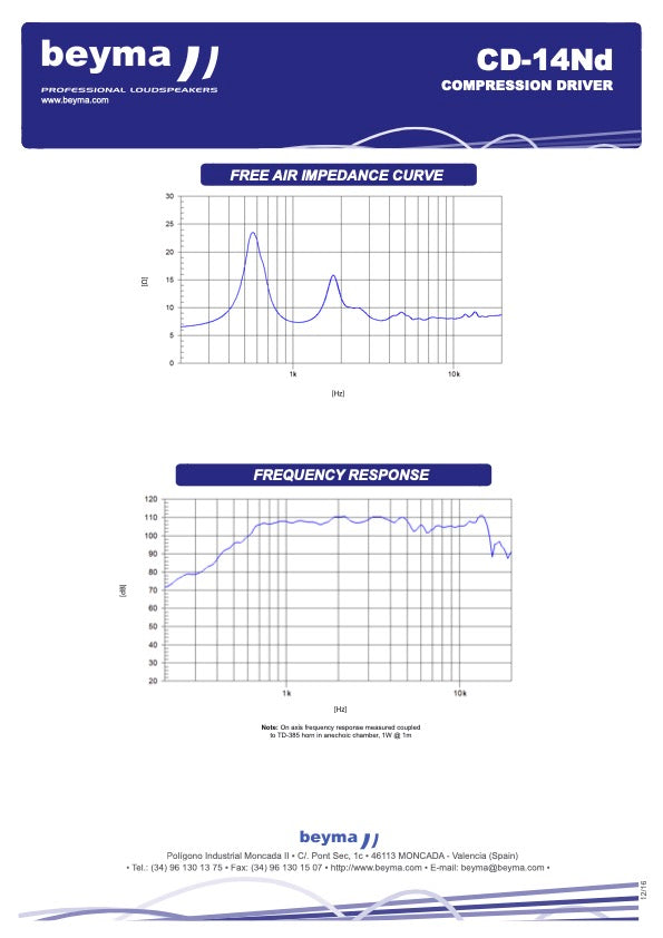 Beyma compression driver CD14Nd - View 3