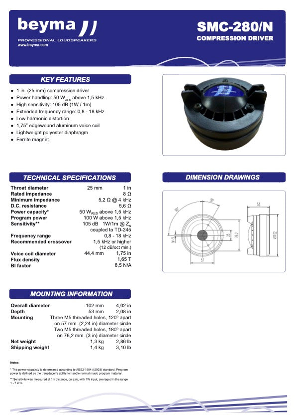 Beyma Exit Compression Driver SMC-280/N - View 2