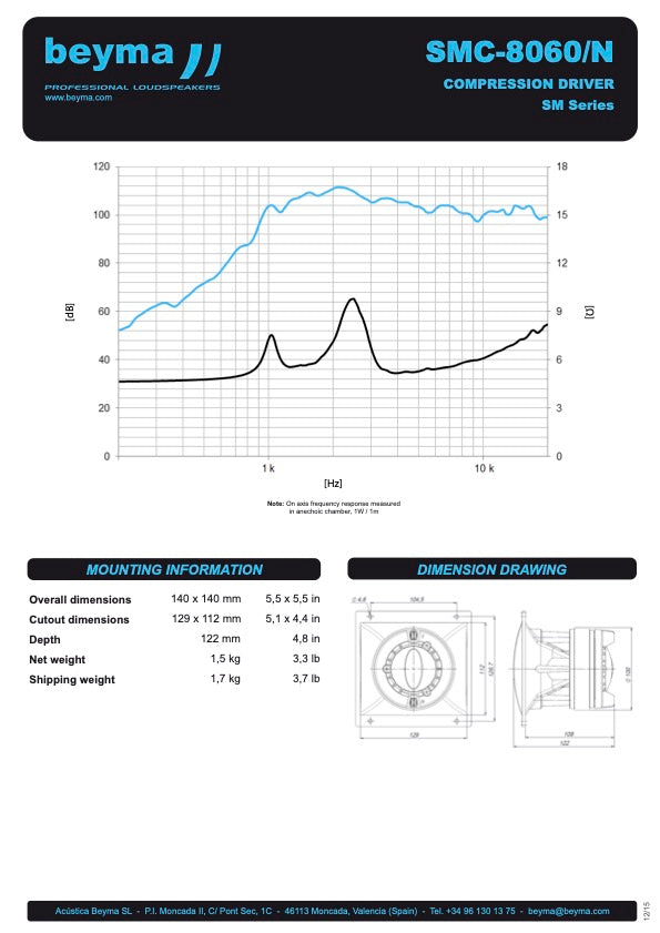 Beyma Compression Driver SMC-8060/N - View 3
