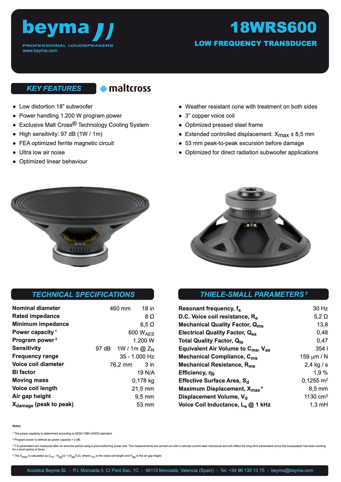 Beyma Loudspeaker 18WRS600