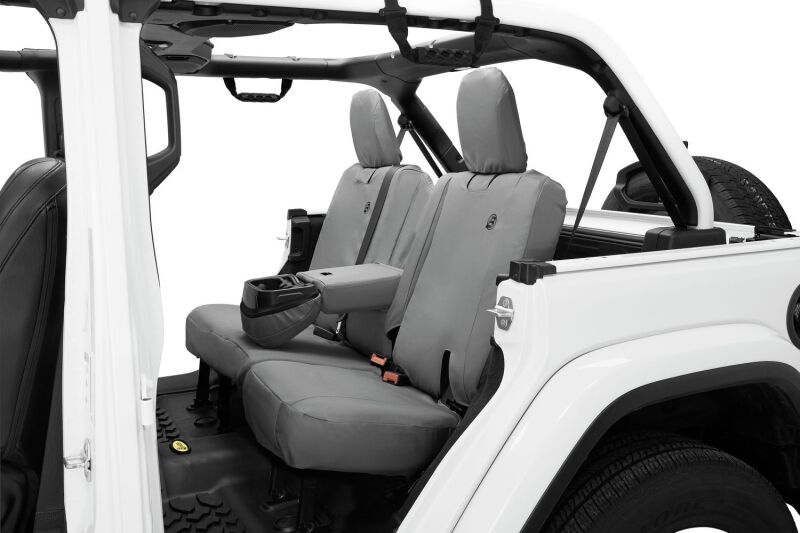 Bestop 18-23 Jeep Wrangler JL Rear Seat Cover with Fold Down Armrest - Charcoal
