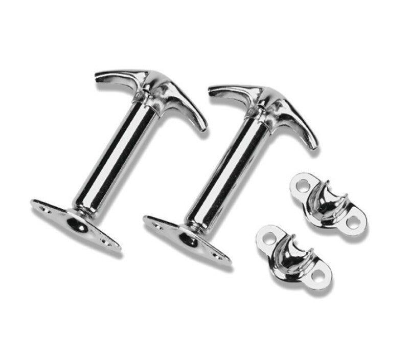 Bestop 1941-1995 Jeep CJ & Wrangler YJ Chrome Hood Latches Set - OEM Replacement