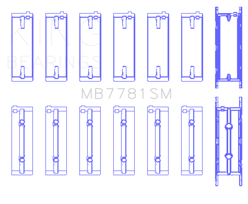 King Engine Bearings MB7781SM0.25 BMW N57 Main Bearing Set, 0.25 mm Oversize