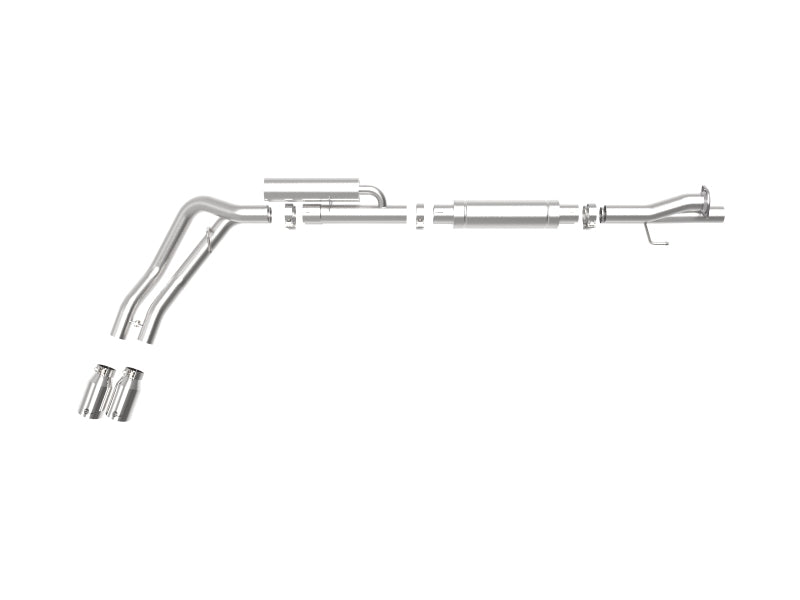 aFe Rebel Series 3-Inch 409 Stainless Steel Cat-Back Exhaust with Polished Tips, Part Number 49-43117-P