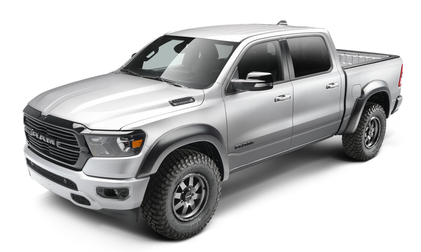 Bushwacker - 50926-02 - Fender Flare -  50926-02 Black Extend-A-Fender Style Smooth Finish 4-Piece Fender Flare Set for 2019-2022 Ram 1500; Will not fit Rebel and TRX models - P/N: 50926-02