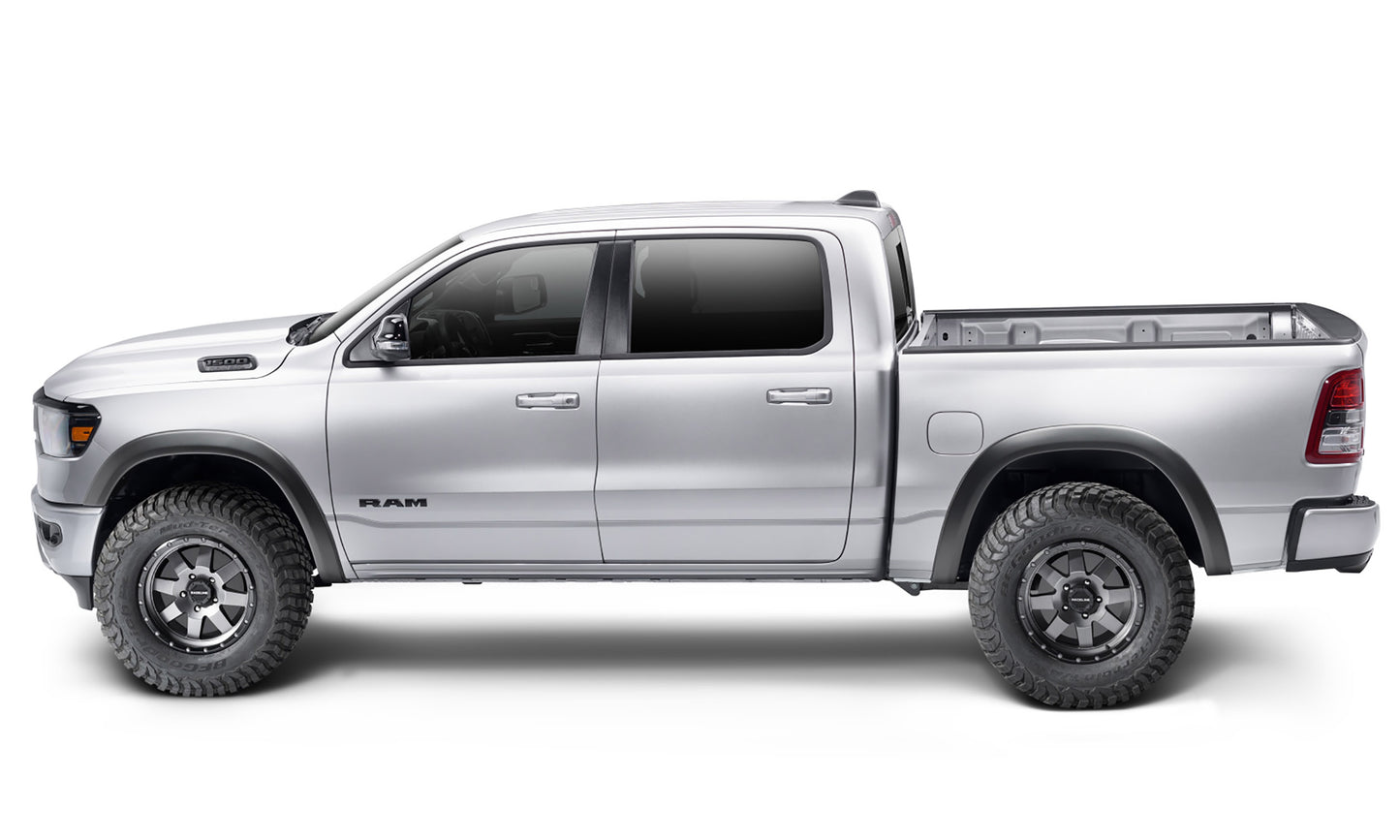 Bushwacker - 50926-02 - Fender Flare -  50926-02 Black Extend-A-Fender Style Smooth Finish 4-Piece Fender Flare Set for 2019-2022 Ram 1500; Will not fit Rebel and TRX models - P/N: 50926-02