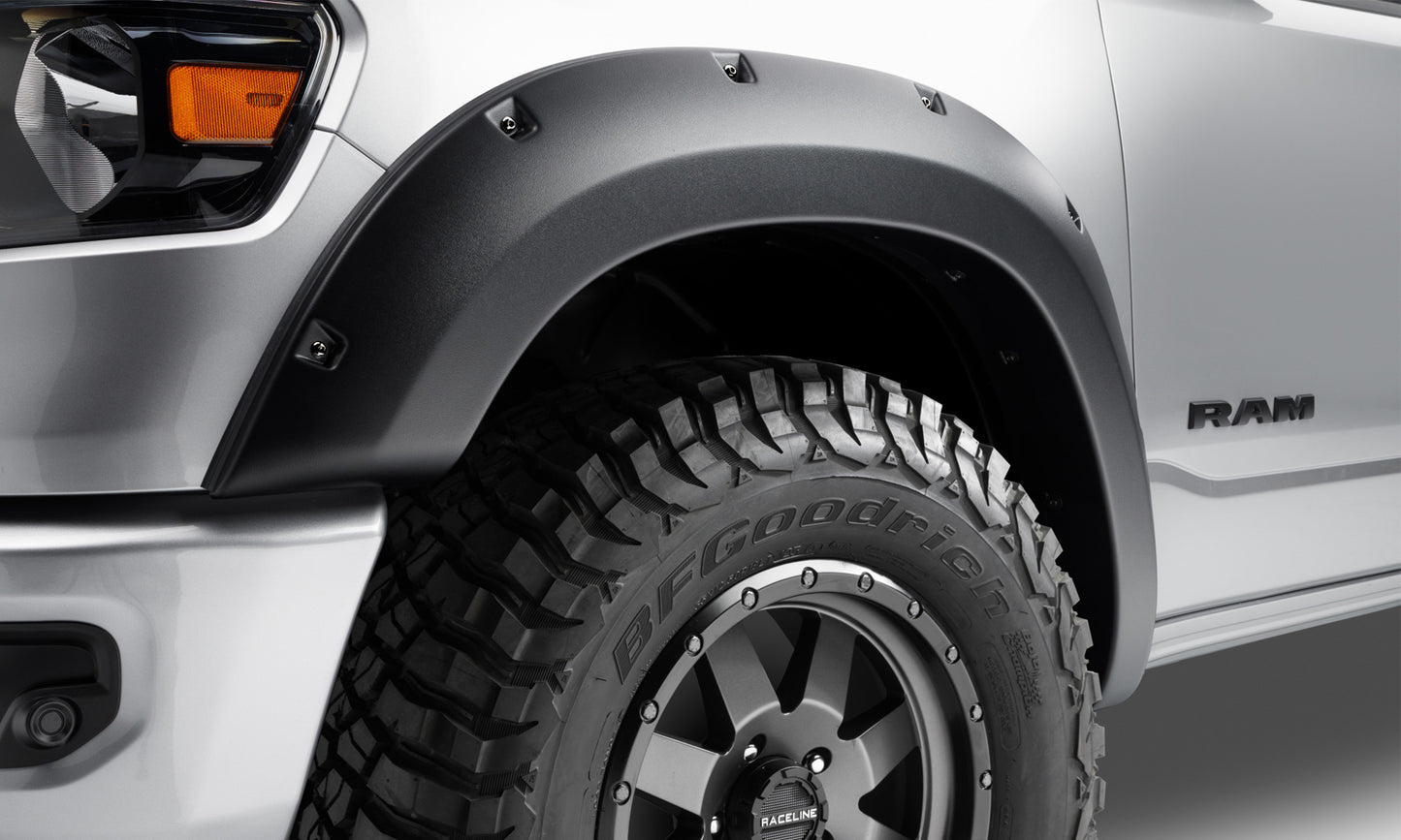 Bushwacker - 58131-08 - Fender Flare -  58131-08 Black Forge Pocket/Rivet Textured Finish 4-Pc Fender Flare Set for 19-22 Ram 1500; Will not fit Rebel and TRX models - P/N: 58131-08