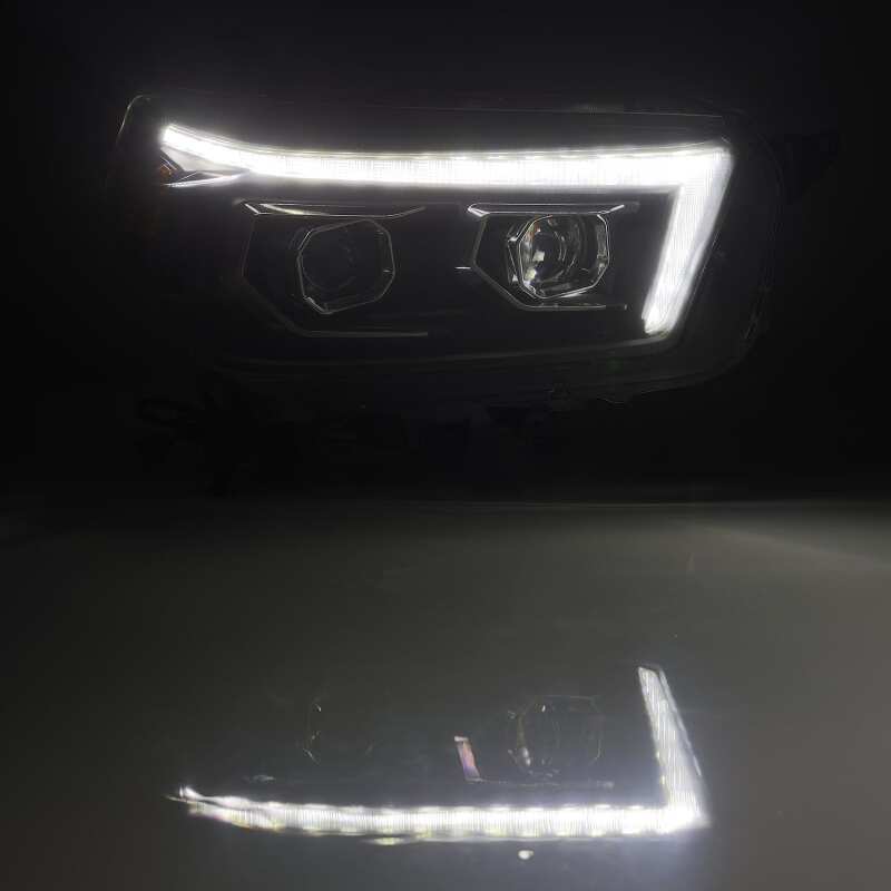 AlphaRex PRO-Series Projector Headlights for 2010–2013 Toyota 4Runner, Plank Style Black with Sequential Signal and DRL