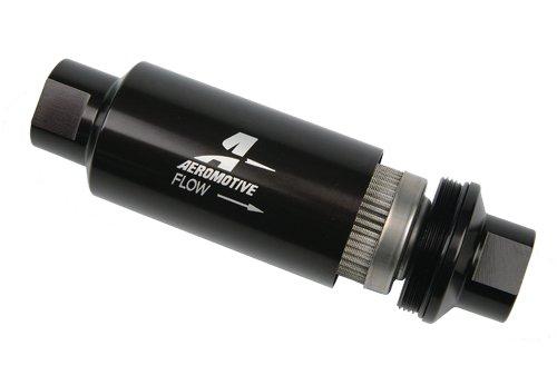 Aeromotive AER12301 In-Line Fuel Filter, 10-Micron Fabric Element, ORB-10 Port, Red Anodized
