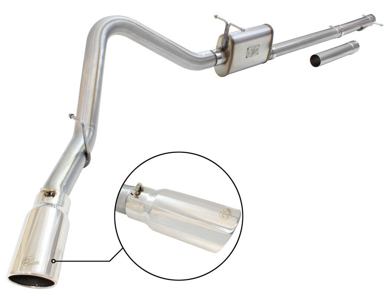 aFe MACH Force-Xp 3-Inch to 3.5-Inch 409 Stainless Steel Cat-Back Exhaust with Polished Tip, Part Number 49-43076-P