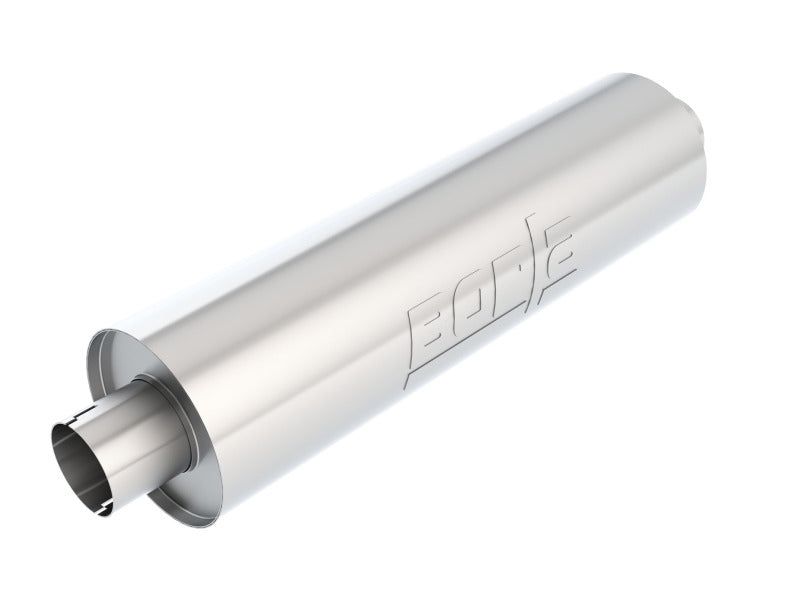 Borla 400500 Heavy-Duty Truck Muffler, 3-Inch Center Inlet/Outlet, 24-Inch Body, Notched Necks