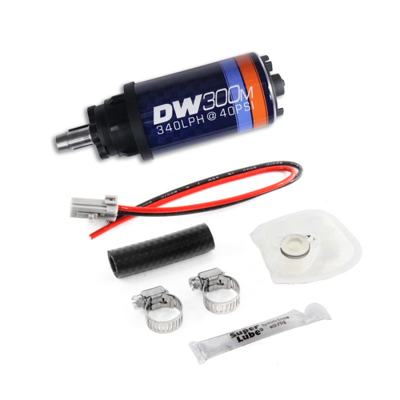 DeatschWerks DWK9-305-1034 DW300M Series 340 LPH Ford In-Tank Fuel Pump with 2005-2010 Mustang Install Kit