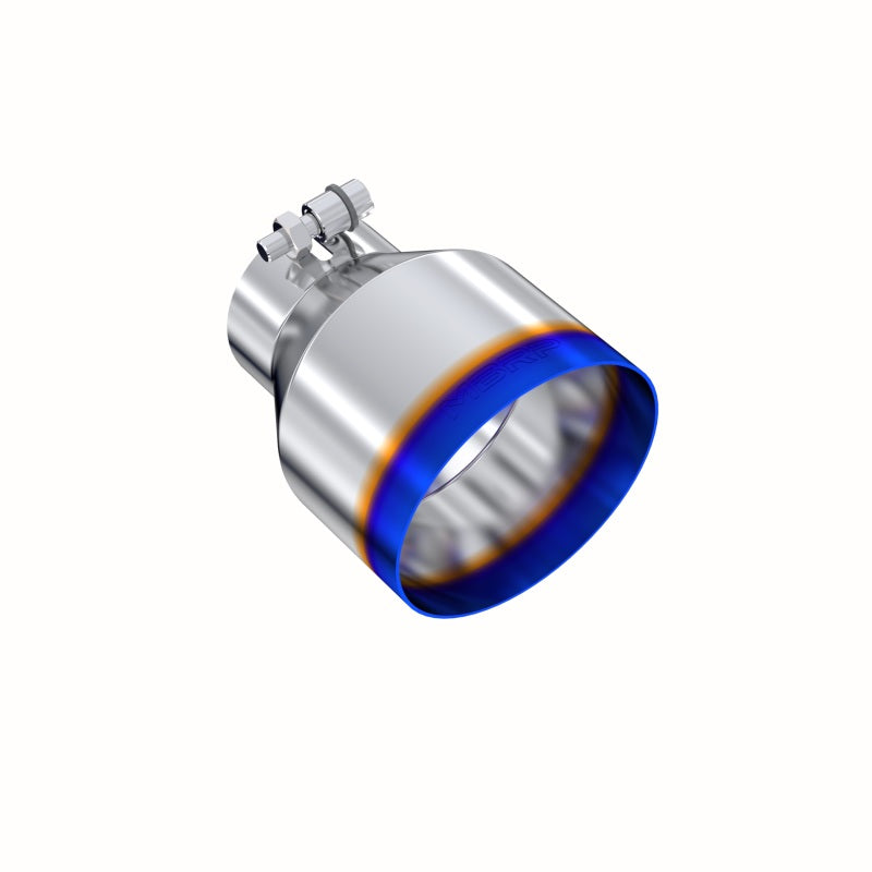 BMRP T304 Stainless Steel Burnt End Angle Cut Exhaust Tip - 3in. ID / 5in. OD / 6.5in. Length