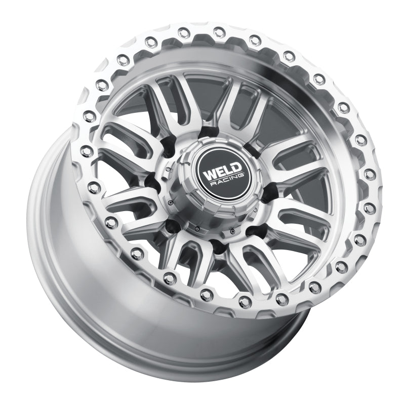 Weld Off-Road Swift 17x9 Inch Wheel - Dual 5x114.3 / 5x127 Bolt Pattern, ET-12 Offset, Gloss Silver Machined Finish