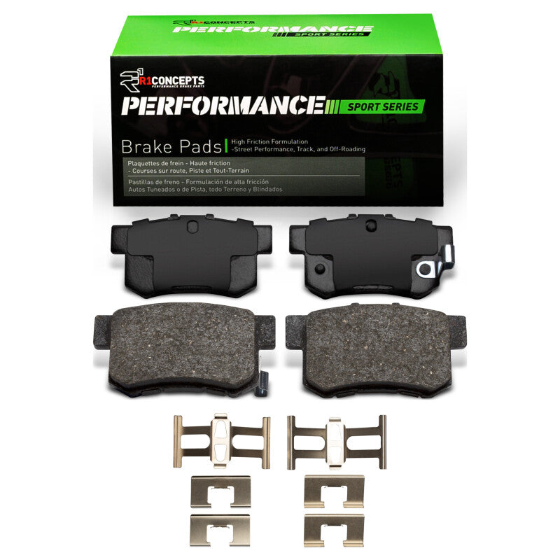 R1 Concepts Performance Sport Series Rear Brake Pads and Hardware Kit RNC2115-0537-03