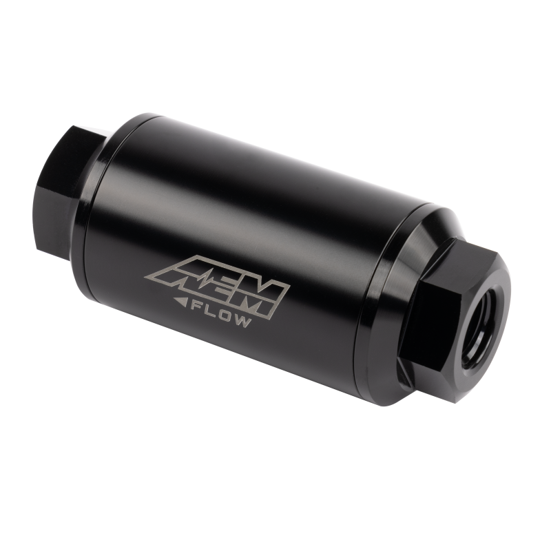 AEM 10 Micron High-Flow Fuel Filter, -6 AN ORB Inline, Part Number 25-204