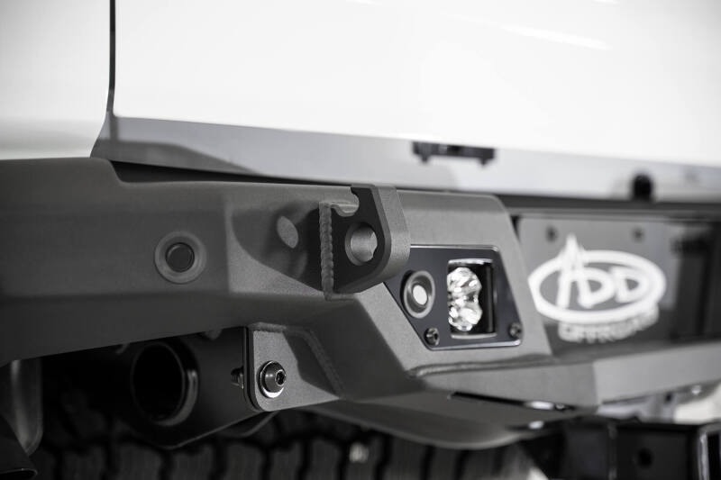 Addictive Desert Designs Stealth Fighter Rear Bumper with Backup Sensor Cutouts for Jeep Gladiator JT, Part Number R971241280103