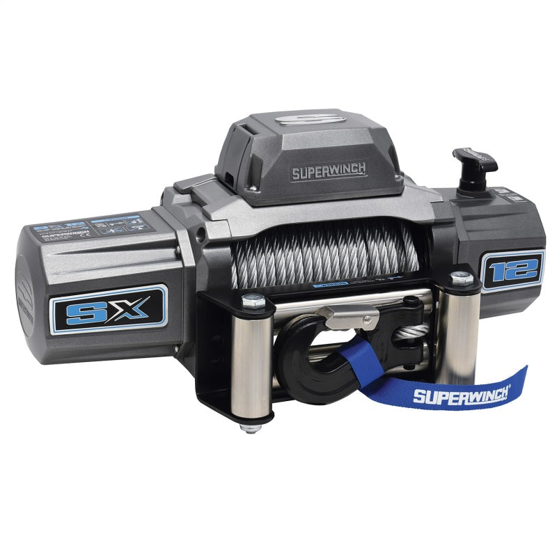 Superwinch 12000 LBS 12 VDC 3/8in x 85ft Wire Rope SX 12000 Winch - Graphite