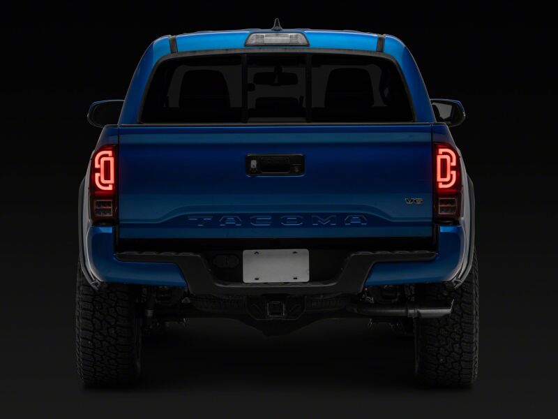 Raxiom Toyota Tacoma 2016-2023 XW Series Sequential LED Tail Lights with Black Housing and Red Lens