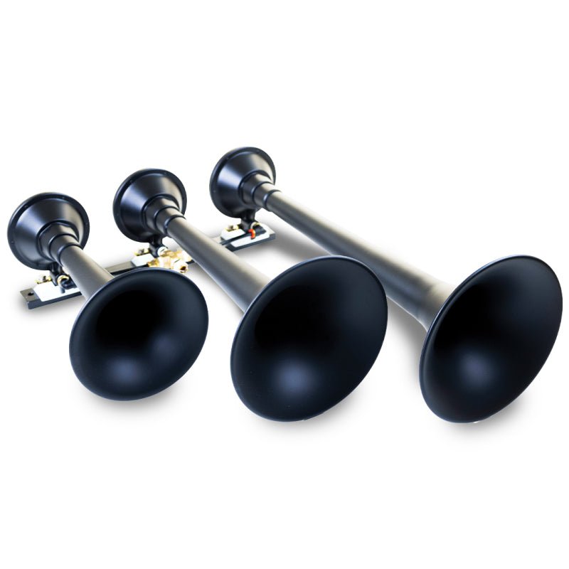 Kleinn Air Horns Model 730 Demon Black Triple Train Horn System, Part Number KLE730