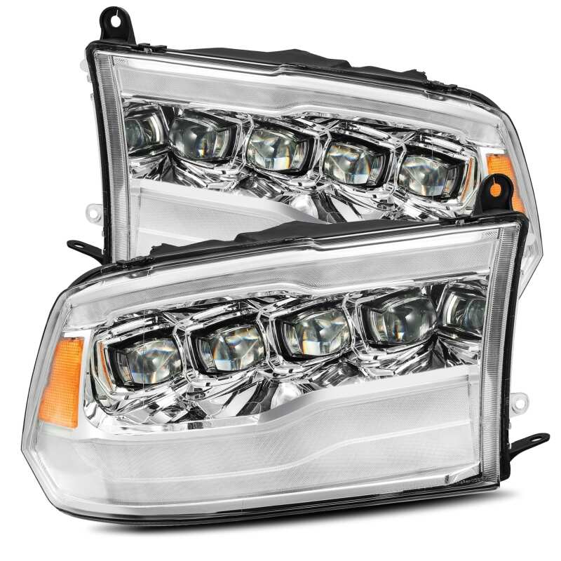 AlphaRex NOVA LED Projector Headlights for 2009–2014 Dodge Charger, Plank Style, Chrome with DRL