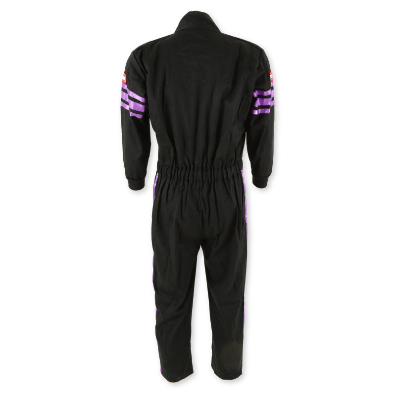 RaceQuip Youth SFI-1 Racing Suit with Purple Stripes, Kids X-Small