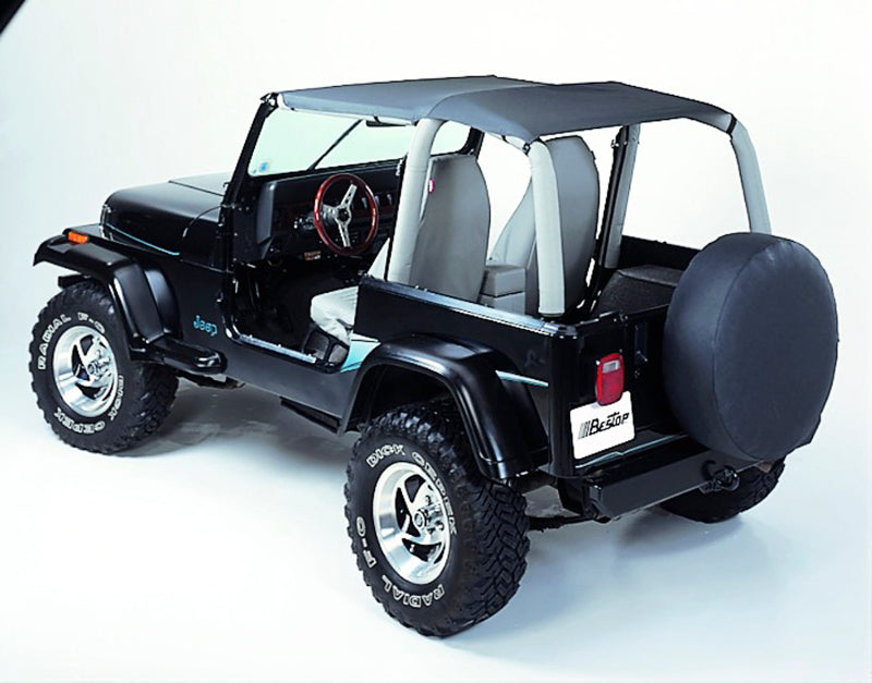 Bestop 92-95 Jeep Wrangler YJ Strapless Safari Bikini Top in Charcoal / Gray