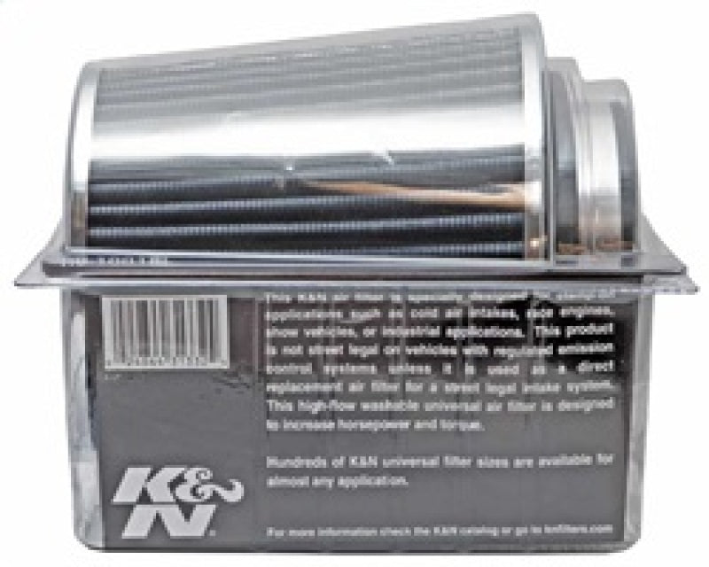 K&N Engineering RG-1001WT Universal Chrome Round Tapered Air Filter, White, 4-Inch Flange
