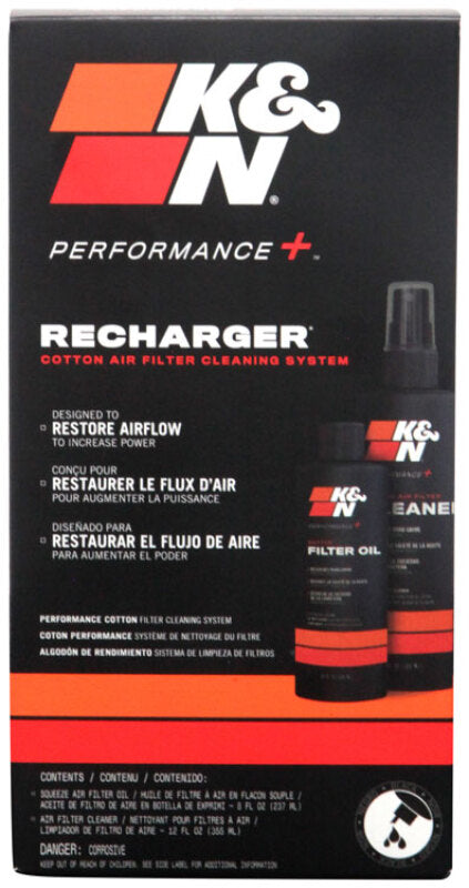 K&N Engineering Recharger Kit 99-5050BK Air Filter Cleaner and Oil
