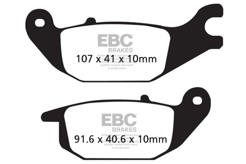 EBC Powersports FA343HH Double-H Sintered Brake Pads for 2004-2010 Honda CBR125R