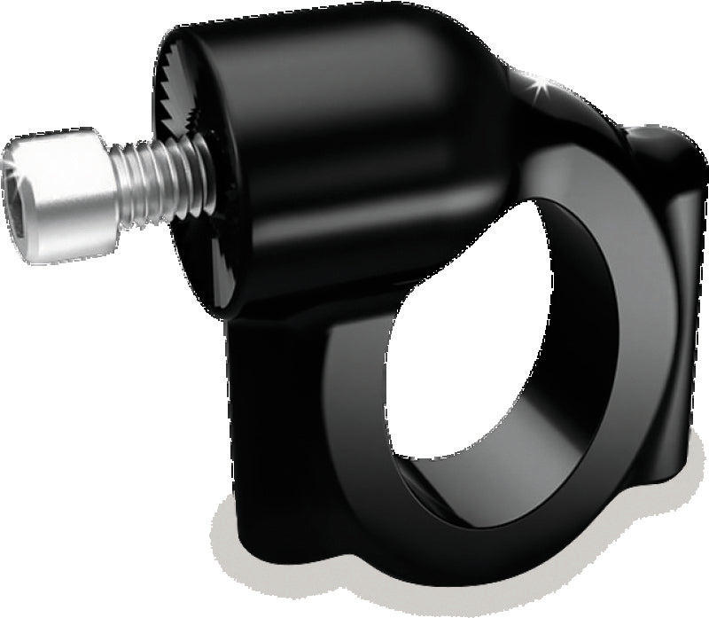 Kuryakyn Side-Mount License Plate Holder Clamp for 1986-2017 Harley-Davidson Softail, Gloss Black - Part 3116