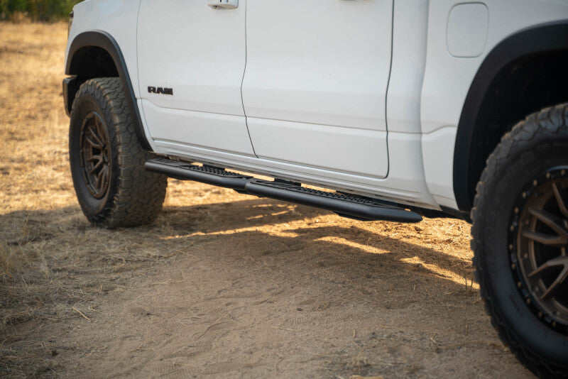 DV8 Offroad OE Plus Side Steps for 2019-2025 RAM 1500 Crew Cab, Black Steel - DVE SRDR1-01