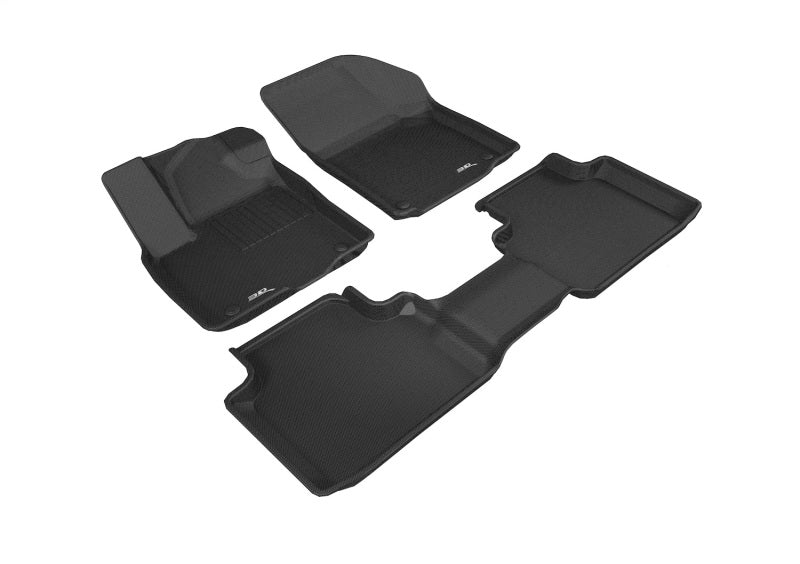 3D MAXpider KAGU Custom-Fit Black Floor Mats for 2018-2024 Volkswagen Atlas and 2020-2024 Atlas Cross Sport, Part aceL1VW10401509