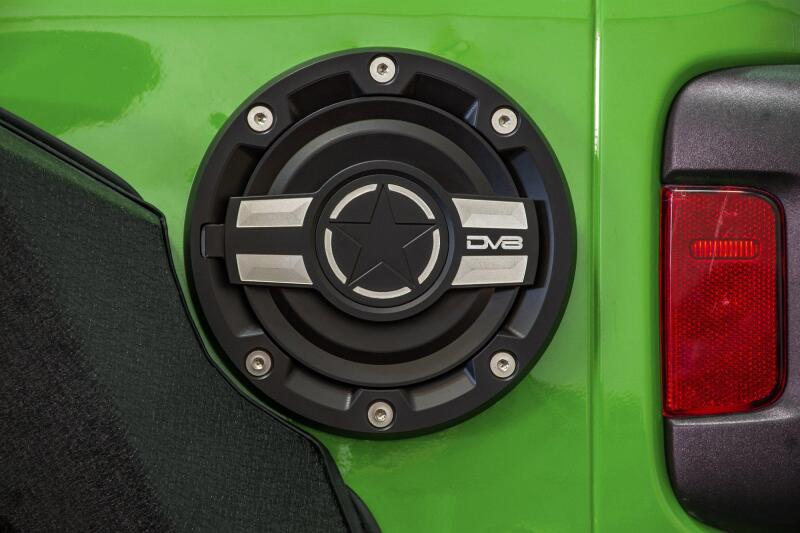 DV8 Offroad D-JL-190004-MIL Aluminum Fuel Door for 2018-2025 Jeep Wrangler JL and JLU