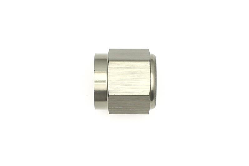 DeatschWerks 6AN Female Flare Cap, DW Titanium Anodized, Part Number DWK6-02-0714