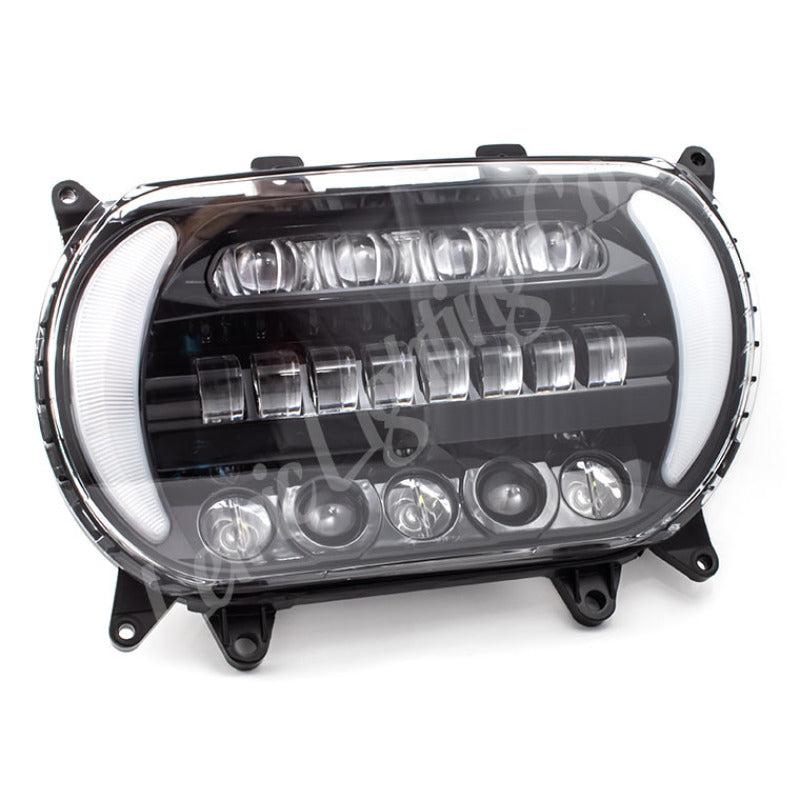 Letric Lighting 2015+ Early Road Glide LED Black/Chrome Headlight with Turn Signals, Part Number letLLC-5LRA-TS