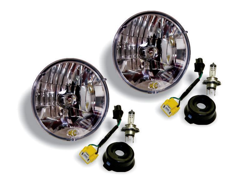 KC HiLiTES 42302 7-Inch H4 Halogen Headlight Conversion Kit for 2007-2018 Jeep JK Wrangler