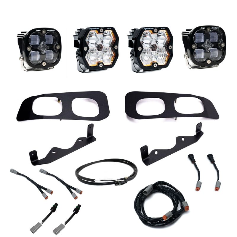 Baja Designs 2023+ Ford Super Duty Squadron Pro/SAE 2.0 Dual Fog Pocket Kit - Clear