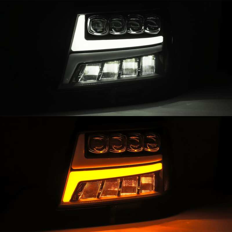 AlphaRex NOVA LED Projector Headlights for 2007-2013 Chevrolet Avalanche, Plank Style Chrome, Part ARX880286