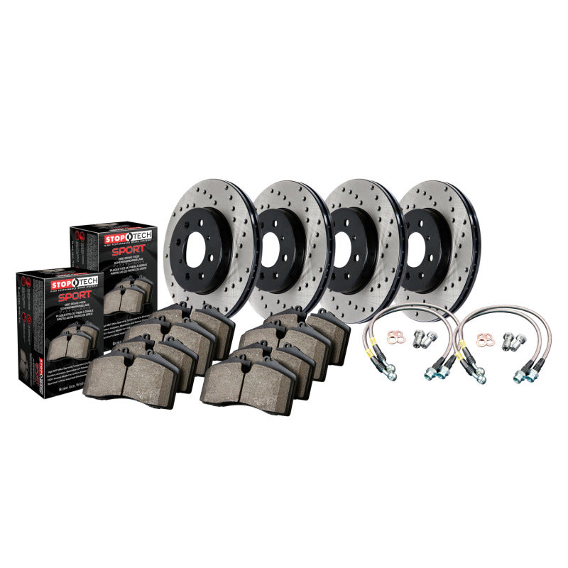 StopTech 07 BMW 335 Series (E90/92/93) Coupe & Sedan / 08-09 335I/335d Drilled Sport Brake Kit