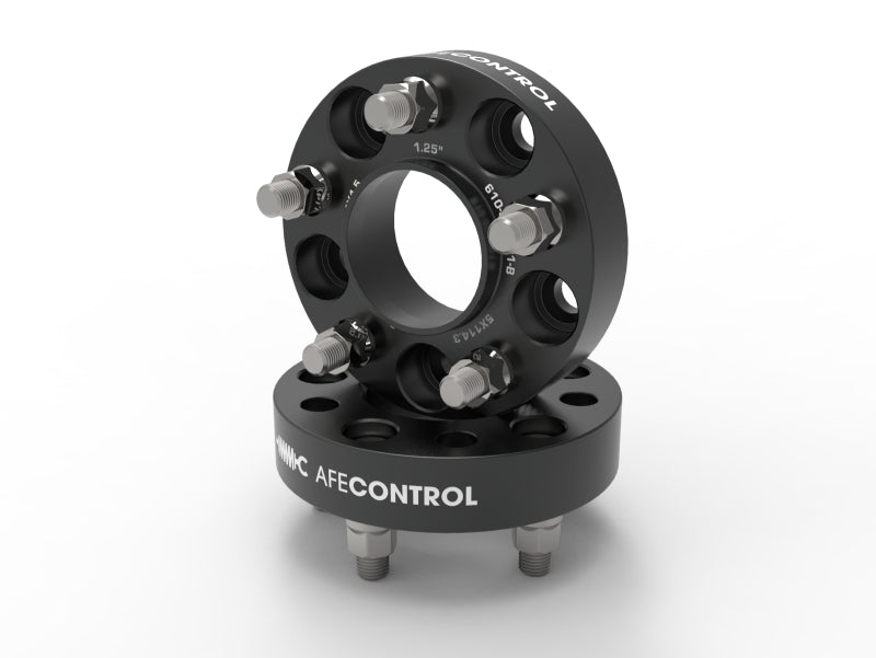 aFe CONTROL Billet Aluminum Wheel Spacers, 1.25-Inch, 5x114.3, 70.5 mm Center Bore, Ford Mustang and Explorer