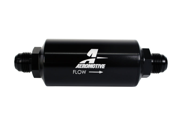 Aeromotive 12385 In-Line Fuel Filter, AN-10 Male, 10-Micron Microglass Element, Black Anodized