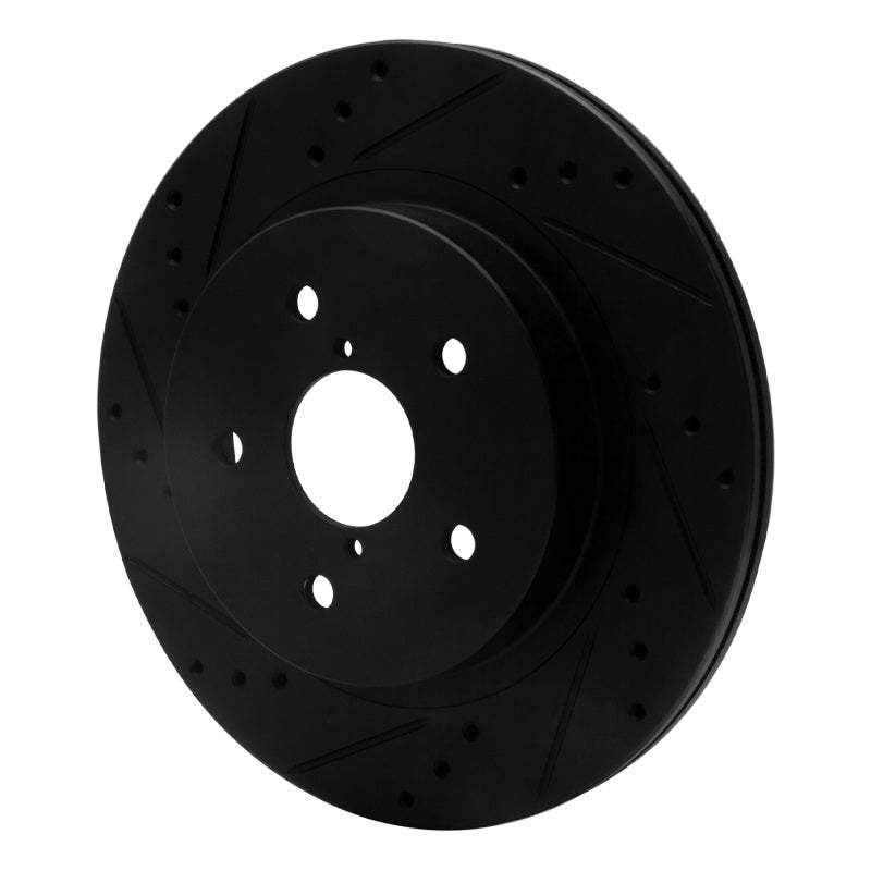 R1 Concepts RNC633-13028L Rear Left Drilled and Slotted Black Brake Rotor for Subaru Legacy and Outback
